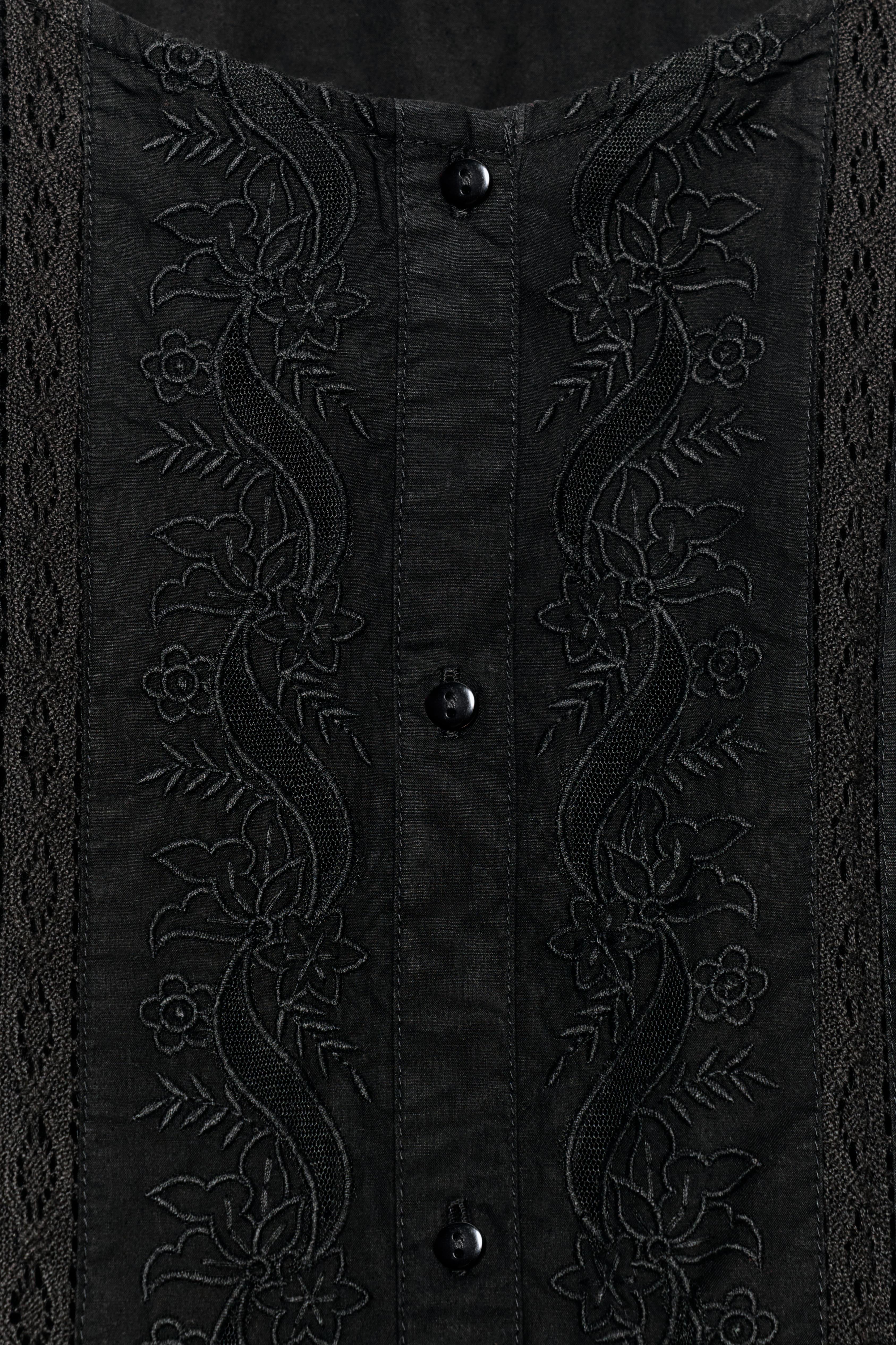 CHEMISE BRODÉE À MANCHES BALLON